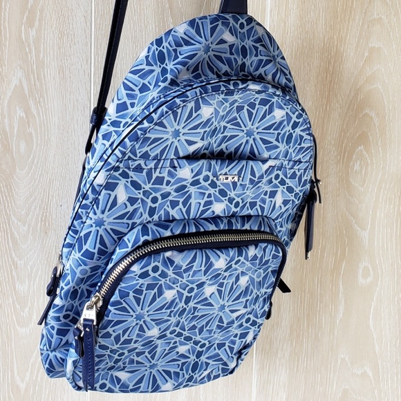 Tumi Handbags - Tumi Brive Sling Rucksack Blue And White